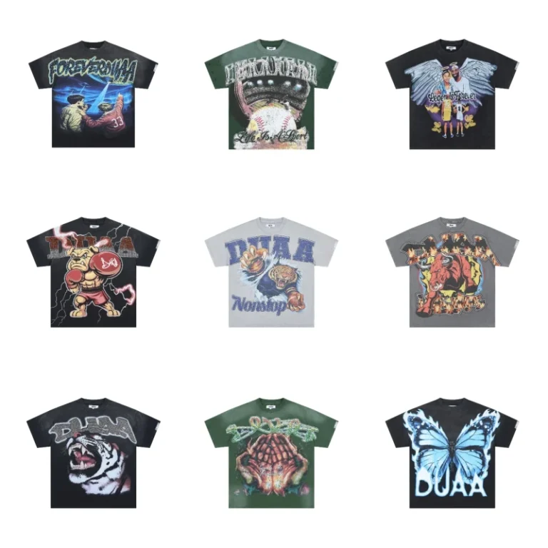 Summer-New-Brand-DUAA-Mens-100-Cotton-260g-Breathable-Quick-Dry-Oversized-T-Shirts-Custom-Butterfly-Graphic-Printing-Hip-Hop-1
