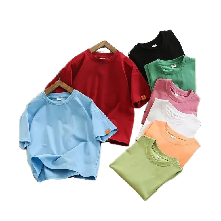 Summer-Oversized-Tshirt-for-Kids-Solid-Color-Plain-Child-Tshirt-Kids-Cotton-Tshirts-for-Kids