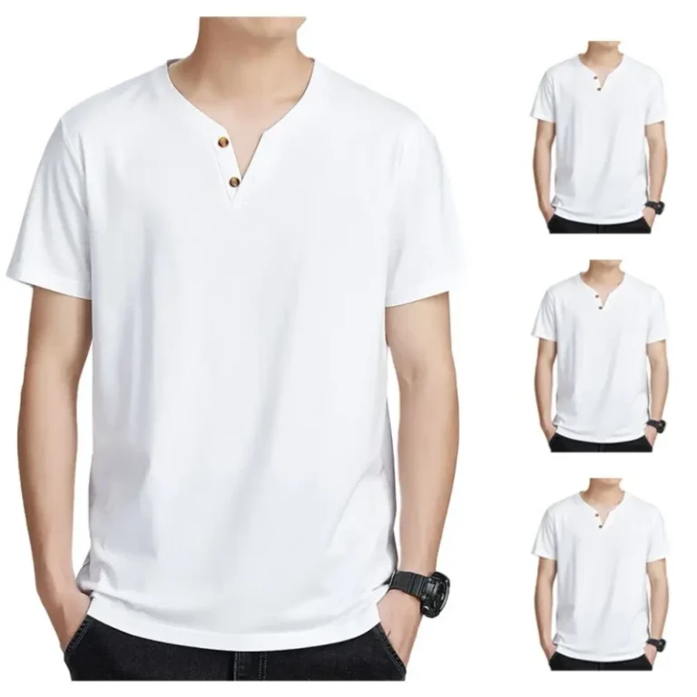 Summer-Plain-color-Button-down-Short-sleeved-T-shirt-for-Sports-and-Fitness-casual-and-Comfortable-Breathable-Short-sleeved-Top