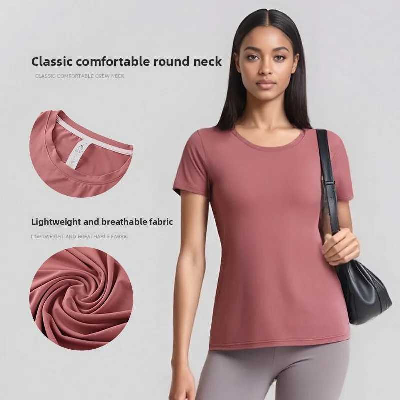 Summer-Quick-Dry-Spandex-Polyester-Skinny-Crew-Neck-Sport-T-Shirts-for-Women-Gym-Short-Sleeves