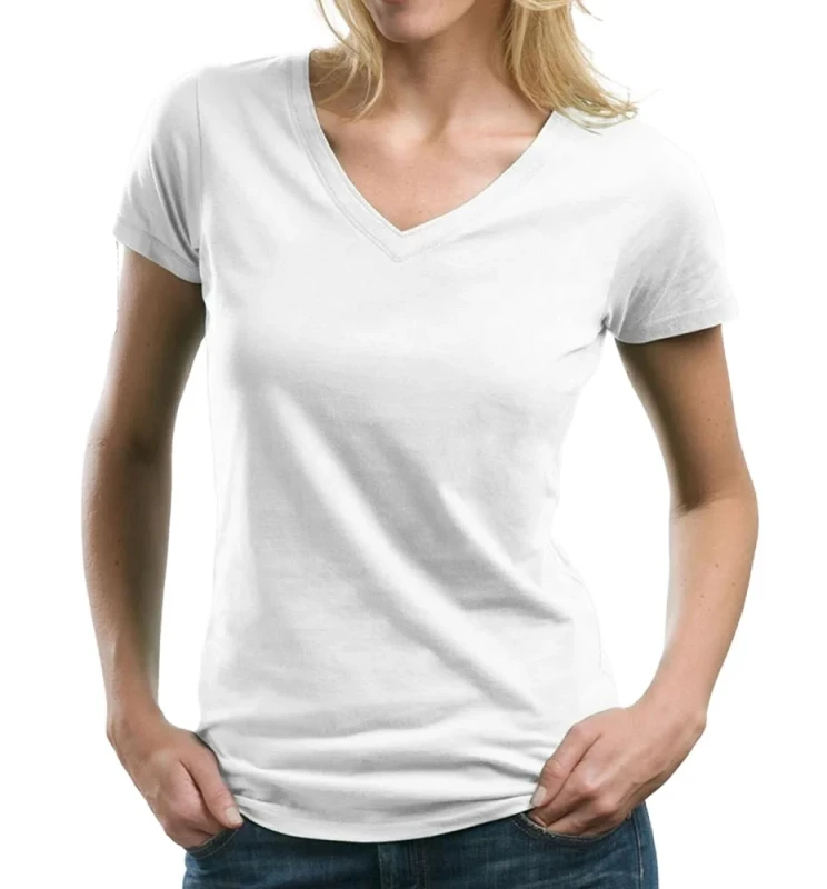 Summer-Soft-Solid-v-Neck-Short-Sleeve-t-Shirt-for-Women-100cotton-Lightweight-Casual-Embroider-logo-t-Shirt