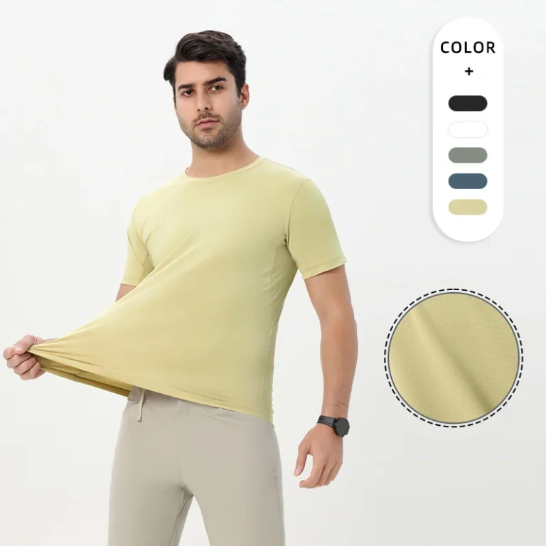 Summer-Spandex-Polyester-Mens-Short-Sleeve-T-Shirt-Quick-Dry-Breathable-Compressed-Anti-Pilling-Fitness-Gym-Wear