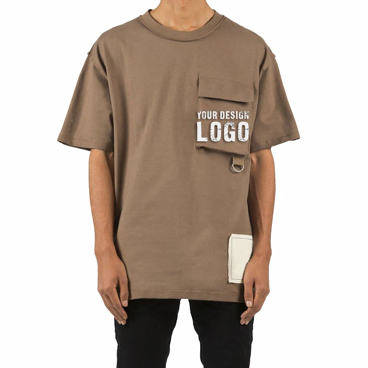 Summer-Street-Big-Pocket-Loose-Half-Sleeve-Men-T-Shirt-Customized-Logo-Heavyweight-Cotton-Washed-Plus-Size-Mens-T-Shirts