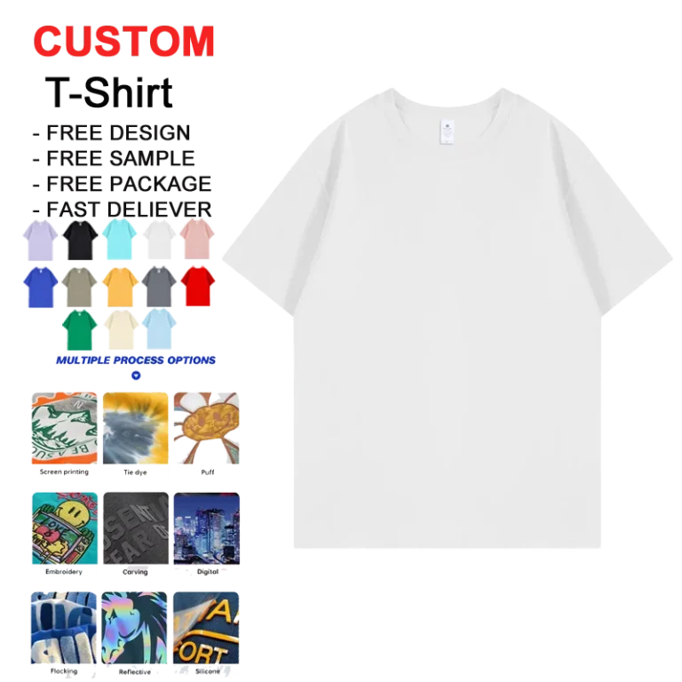 Summer-Trendy-Mens-All-Match-Casual-Top-Regular-Fit-100-Cotton-T-Shirt-Knitted-Base-Plus-Size-230-Grams-Heavy-Solid-1