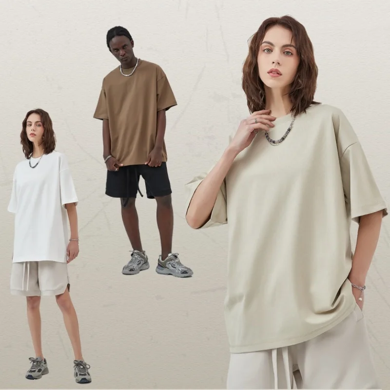 Summer-Unisex-Cool-Feeling-Breathable-Antibacterial-385GSM-Cotton-Mens-Crew-Neck-T-Shirt-Tee