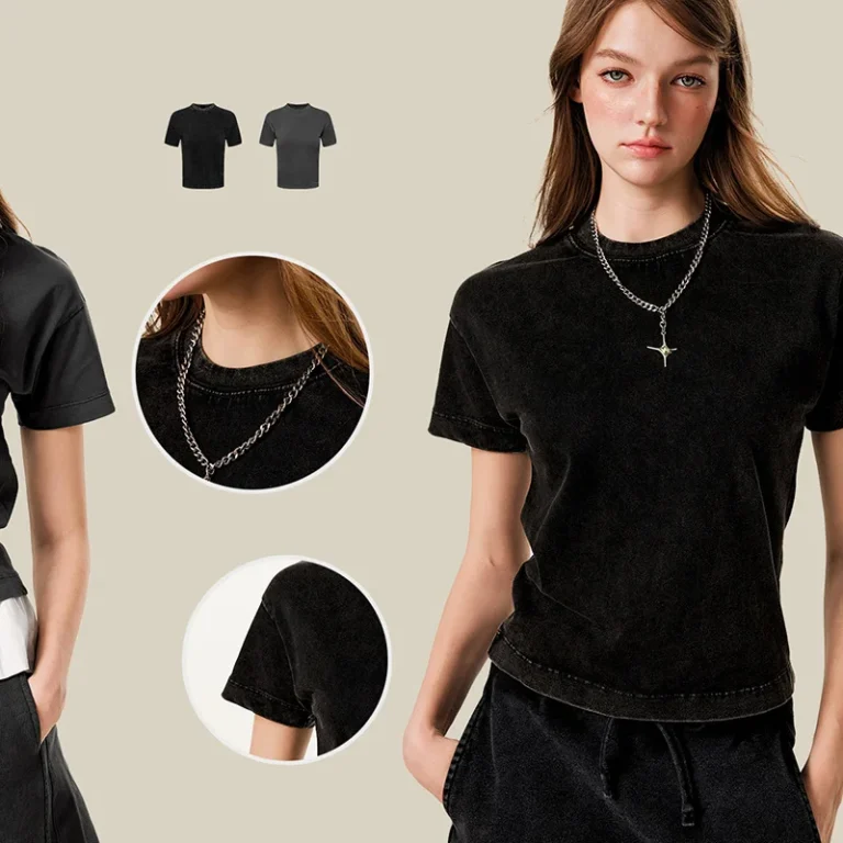 Summer-Womens-Regular-Fit-Crew-Neck-Solid-Color-Casual-T-Shirt-100-Cotton-Breathable-Quick-Dry-Puff-Printed-Logo-Short-Sleeve