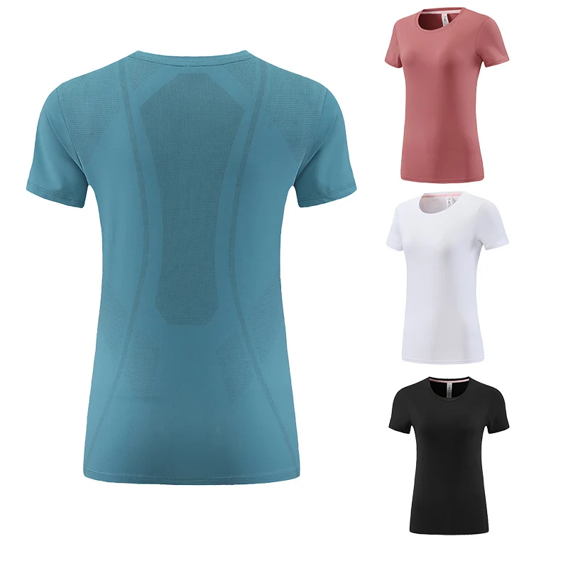 Summer-Womens-Yoga-Wear-Gym-Breathable-Short-sleeved-T-Shirt-Outdoor-Running-Lightweight-Fitness-Round-Neck-Quick-drying-Top