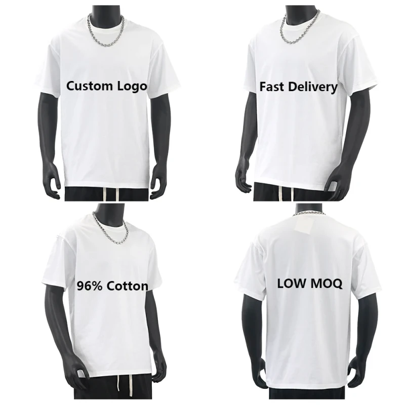 T50027-Plain-Blank-Heavyweight-Short-Sleeve-T-Shirt-Custom-Logo-Crew-Neck-Polyester-Cotton-Quick-Dry-Soft-Mens-T-shirt-2