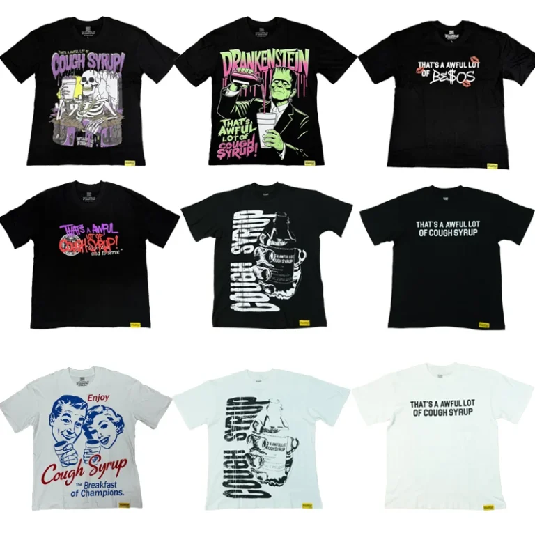 THATS-a-AWFUL-LOT-of-COUGH-SYRUP-T-shirts-100-Cotton-Knitted-Boxy-Fit-Mens-Short-Sleeve-Tee