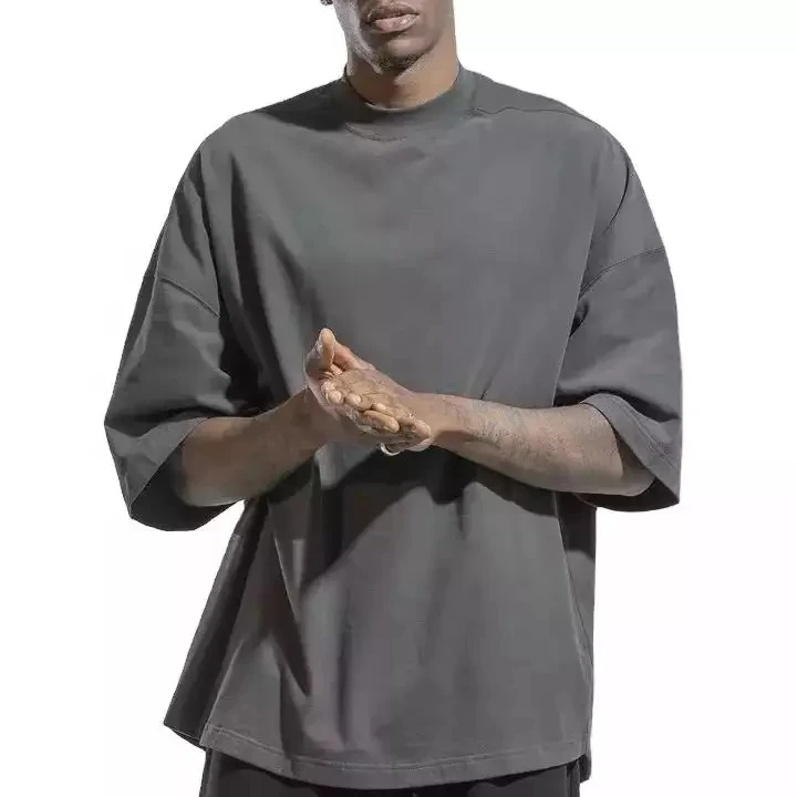 TS1452-Custom-Solid-Color-280g-100-Cotton-T-Shirt-High-Quality-Seamless-Mens-Oversized-Tshirts