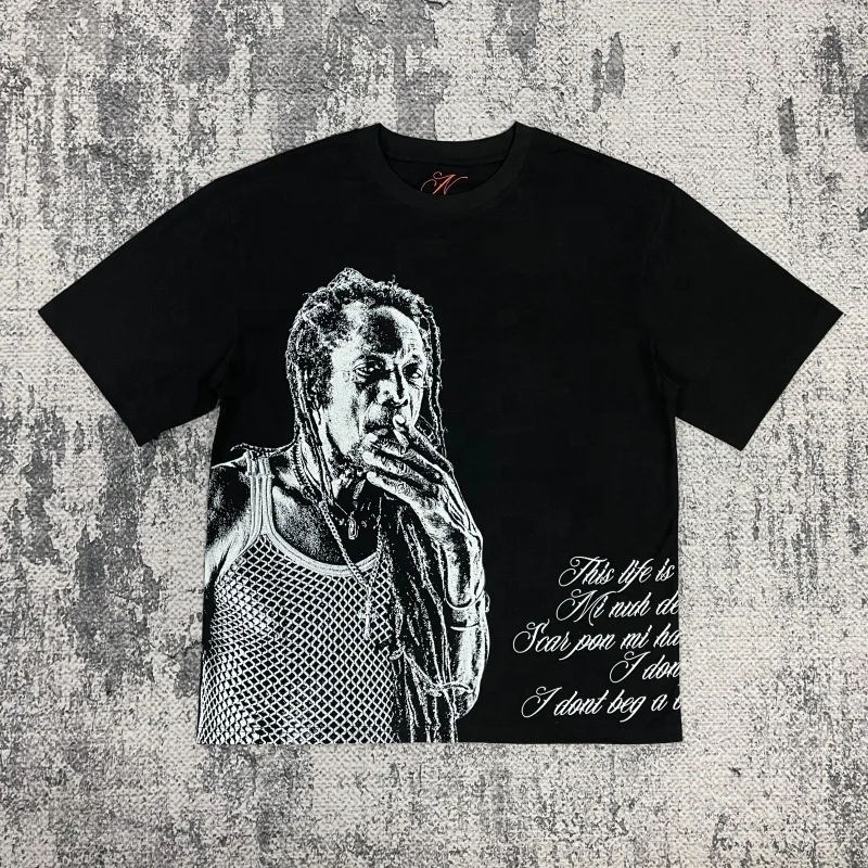 TS4229-Graphic-Print-T-Shirts-Mens-Screen-Printing-T-Shirt-100-Cotton-Boxy-Fit-Cropped-Casual-Vintage-Streetwear
