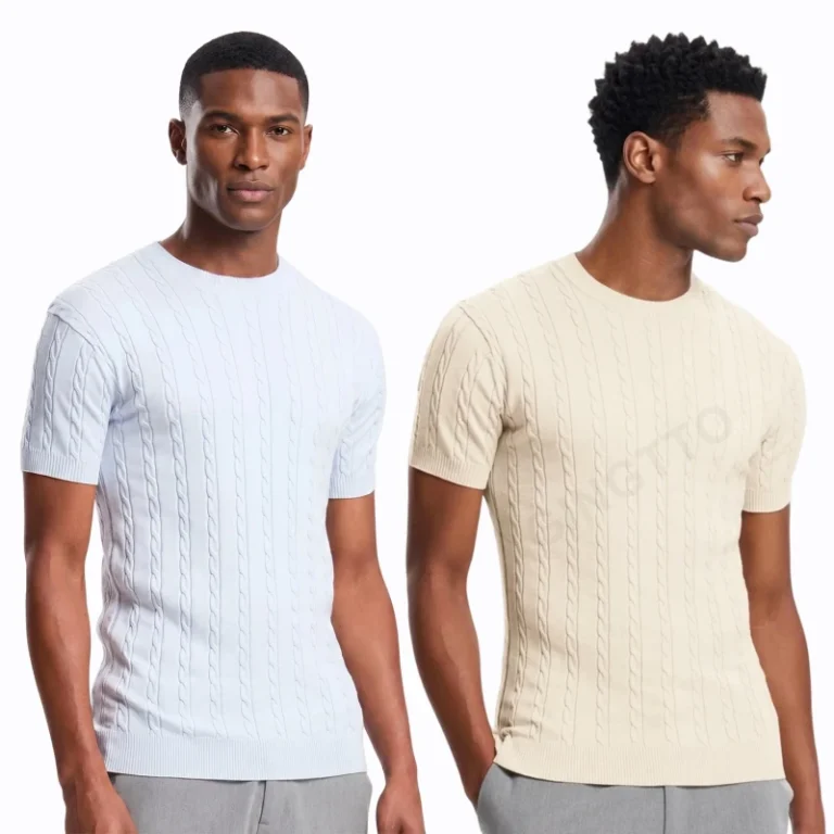The-Cable-Short-Sleeve-T-Shirt-Slim-Casual-Custom-Logo-Fit-Sleeve-T-Shirt-for-Men