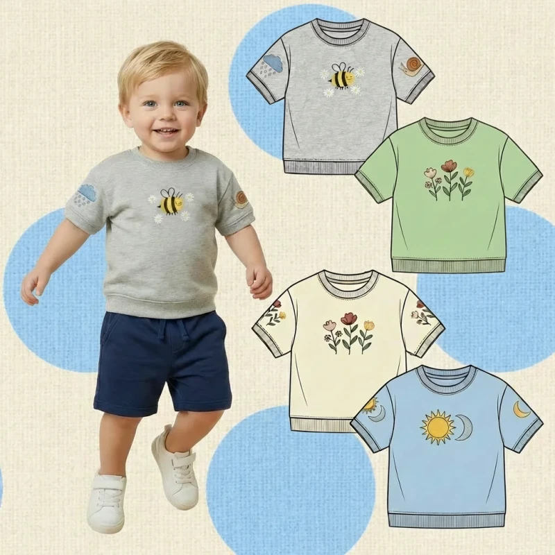 Toddler-Boys-Cute-Cartoon-Print-Short-Sleeve-T-Shirt-Soft-Cotton-Crew-Neck-Casual-Kids-Top-for-Spring-Summer-Shirt