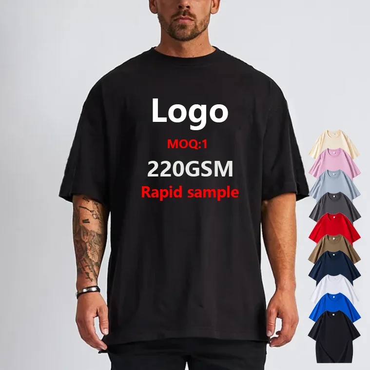 Top-Quality-100-Cotton-Plus-Size-T-shirt-Customize-Digital-Printing-logo-220gsm-Men-Plain-O-neck-T-Shirt-for-Men
