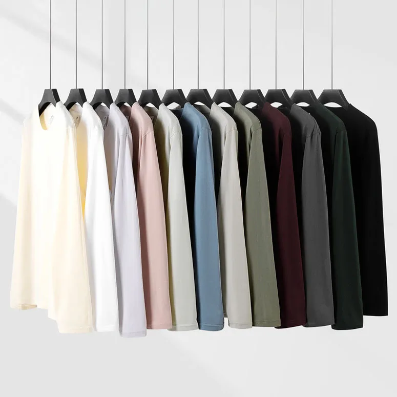 Top-Quality-230gsm-Long-Sleeve-Causal-Custom-T-shirt-Light-Weight-Cotton-Tee-Daily-Use-Long-Sleeve-T-shirt-for-Unisex