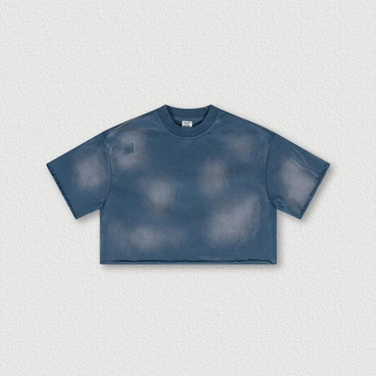 Tops-Streetwear-Custom-Logo-Printed-Heavy-300-GSM-Vintage-Acid-Washing-Distressed-Cropped-T-Shirts-for-Ladies