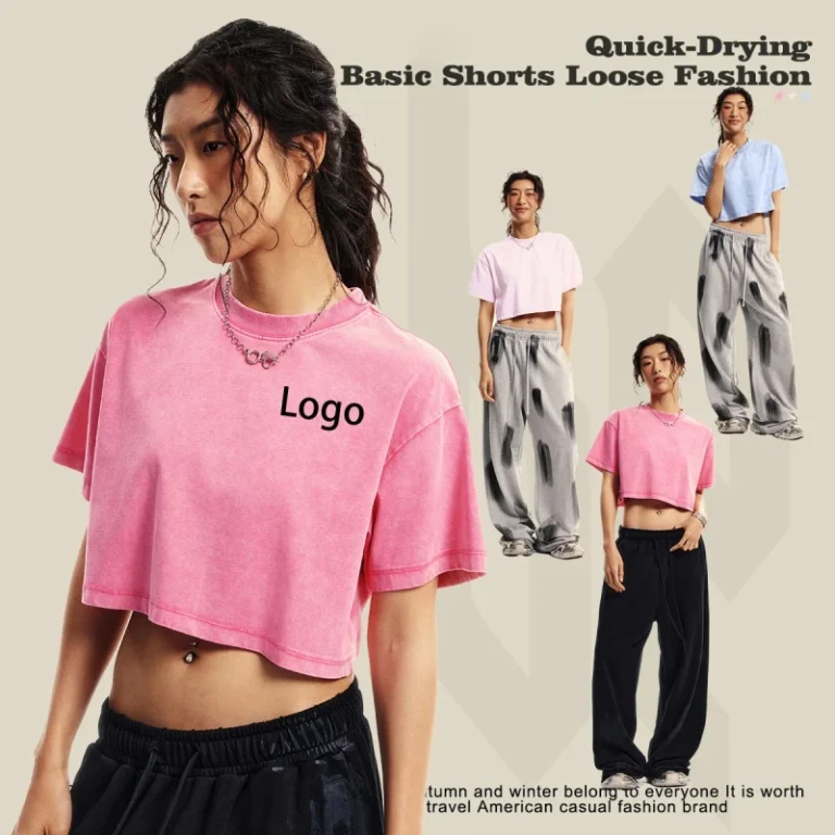 Trendy-New-Arrival-Crop-Top-Hot-Girl-Style-Loose-Fit-Short-Sleeve-Sports-T-Shirt-for-Women