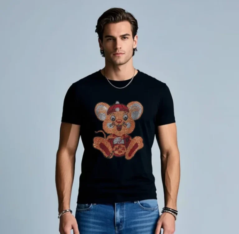 Trendy-mens-rhinestone-t-shirt-new-premium-brand-crew-neck-t-shirts