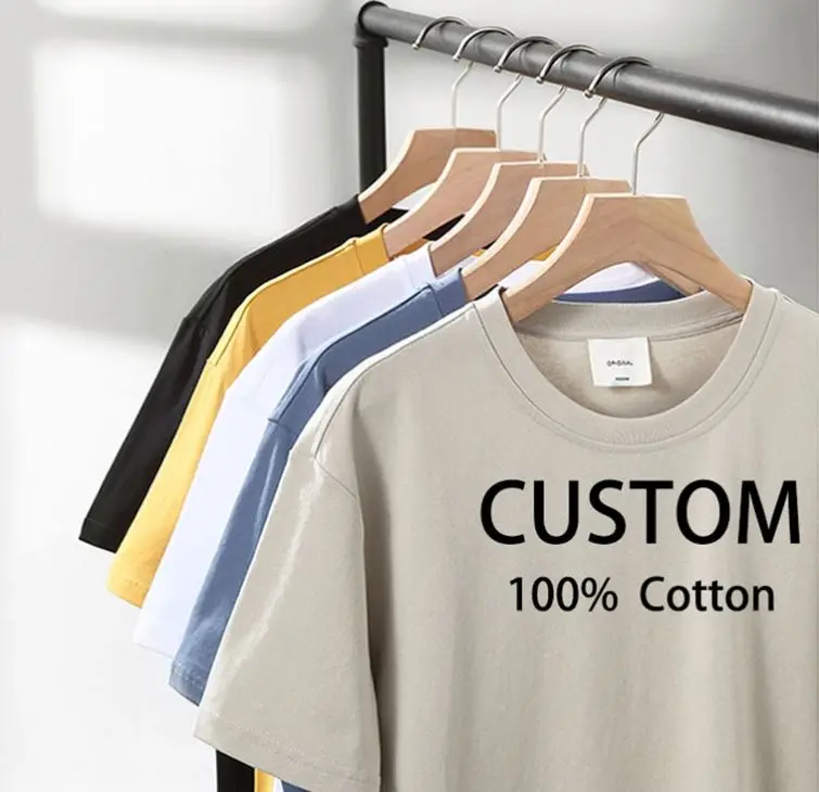 Tshirt-Custom-Logo-100-Cotton-230gsm-Heavyweight-Plain-Blank-Drop-Shoulder-T-shirt-Customize-Tee-1