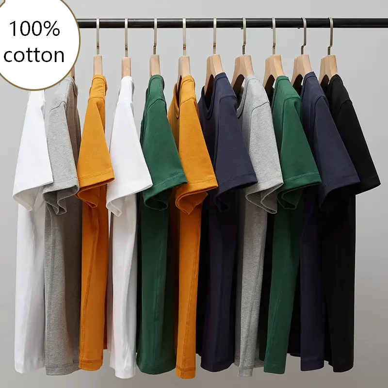 Unisex-250Gsm-High-Quality-Fitness-T-Shirt-Short-Sleeve-Plus-Size-Mens-and-Womens-Print-T-Shirt