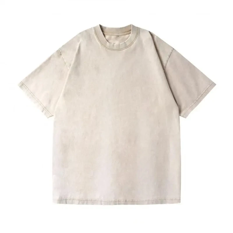 Unisex-Blank-Heavy-Cotton-Knitted-Loose-Fit-Breathable-Smart-Casual-Custom-Vintage-Washed-Mens-T-shirt-1