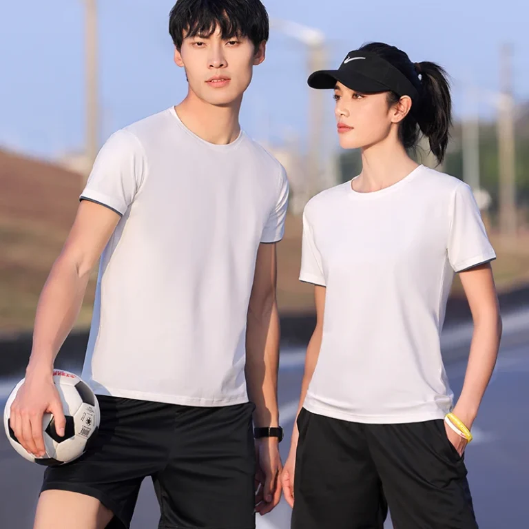 Unisex-Casual-Simple-Shirt-for-Work-Polyester-Plaid-Mesh-Eco-Friendly-Round-Neck-Quick-Dry-Soccer-Wear-Short-Sleeve-Shirt