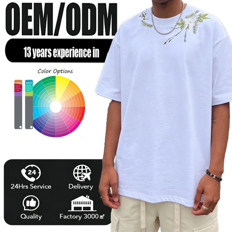 Unisex-Loose-Crew-Neck-T-Shirt-Customization-100-Combed-Cotton-Original-Factory