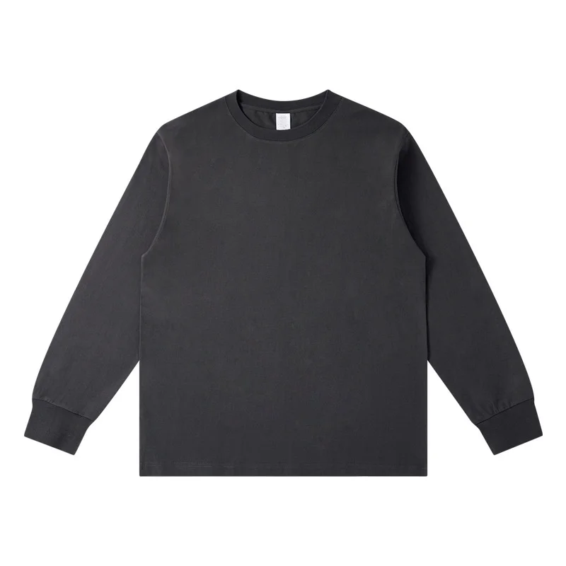 Unisex-Oversize-Long-Sleeve-T-Shirt-Custom-High-Quality-Heavy-Weight-Cotton-230g-Solid-Pattern-Fashionable-Mens-Neck-Top