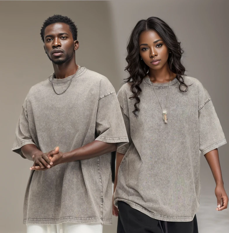 Unisex-Plus-Size-Short-Sleeve-T-Shirt-Retro-Washed-Cotton-Trendy-Loose-Fit-and-Oversized-Drop-Shoulder-Design-1
