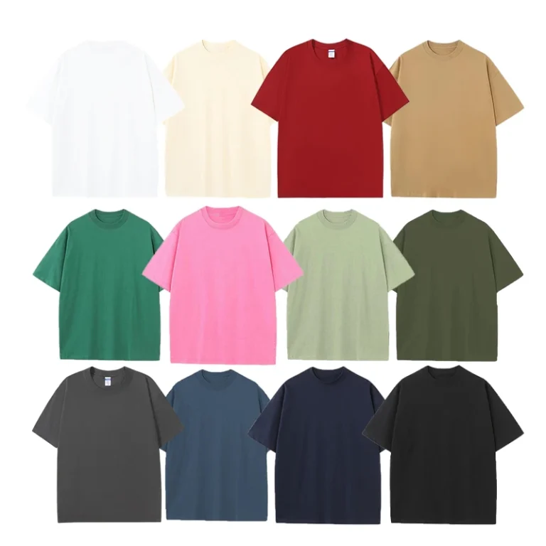 Unisex-Short-Sleeve-T-Shirt-100-Cotton-Heavyweight-Drop-Shoulder-Blank-Solid-Print-Loose-Fit-for-Men
