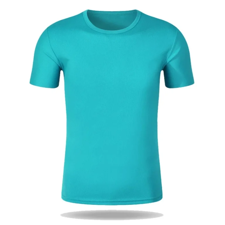 Unisex-Sports-Knitted-Silk-Screen-Printed-Polyester-O-Neck-T-Shirts-with-Front-Logo-Short-Sleeve