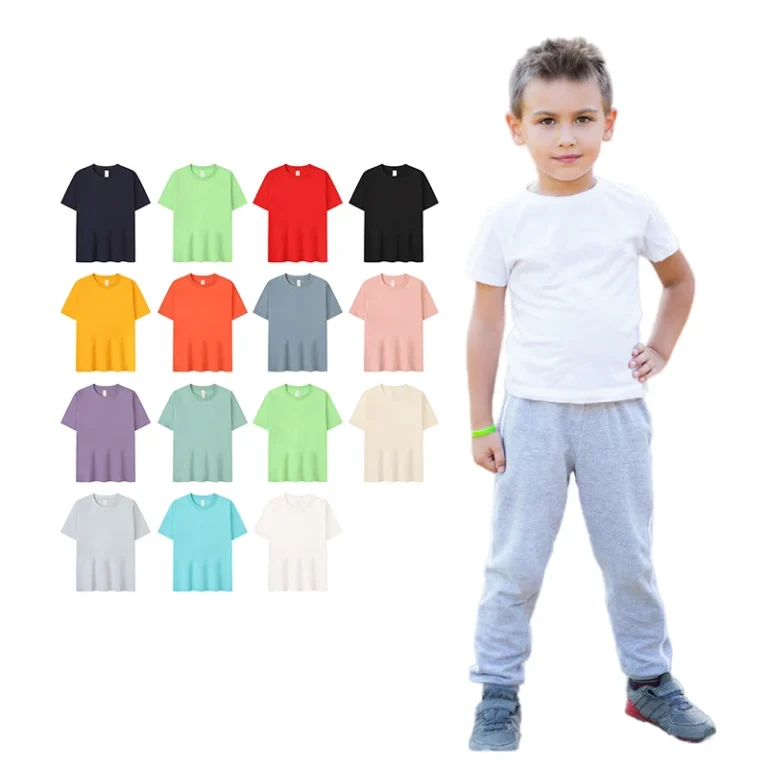 Unisex-Summer-T-Shirt-Boys-Girls-Solid-Color-Top-Tee-Short-Sleeve-Sport-Cotton-T-shirt-for-Boy-Kids-Clothes-4-to-15-Years