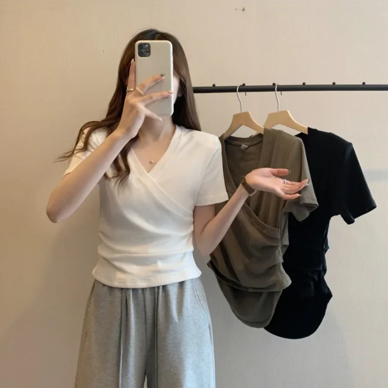 V-Neck-Fashion-Design-Slim-Fit-Lady-T-Shirts-OC720