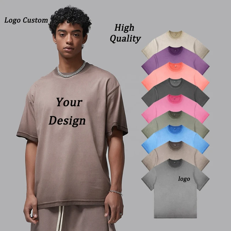 Vintage-230-GSM-Acid-washed-T-shirt-Oversized-Street-Hip-Hop-Style-Mens-T-shirt-Heavyweight-Custom-logo-Design