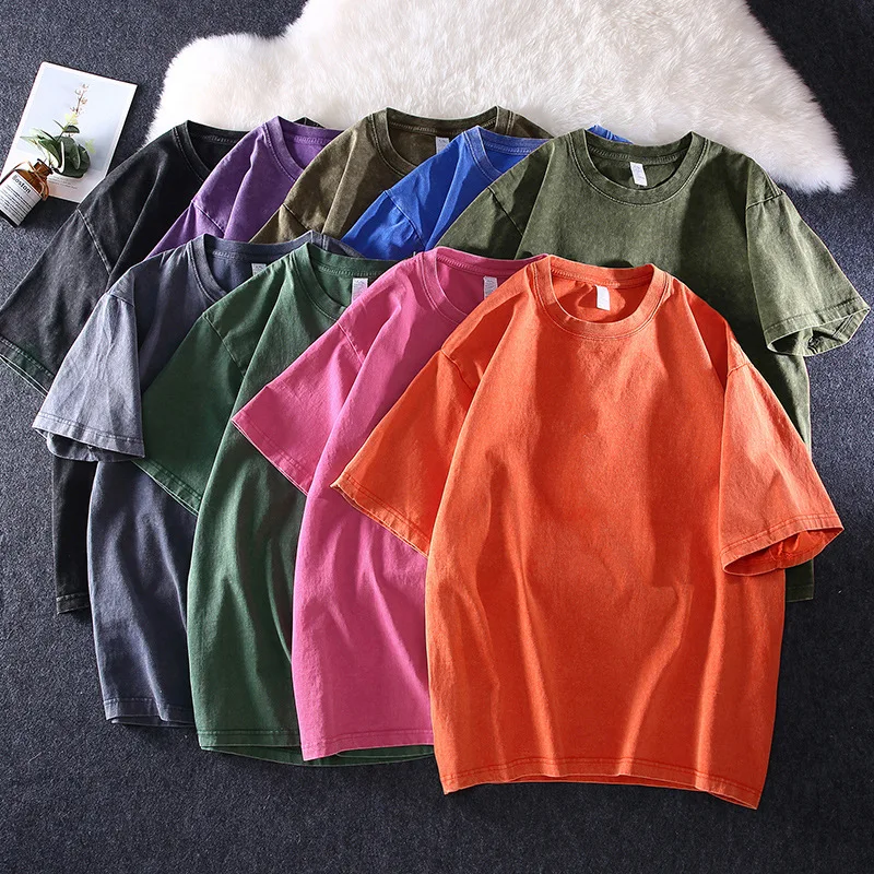 Vintage-230g-Cotton-Screen-Printing-T-Shirt-Men-Oversized-Cotton-Streetwear-Distressed-Style-Casual-Wear