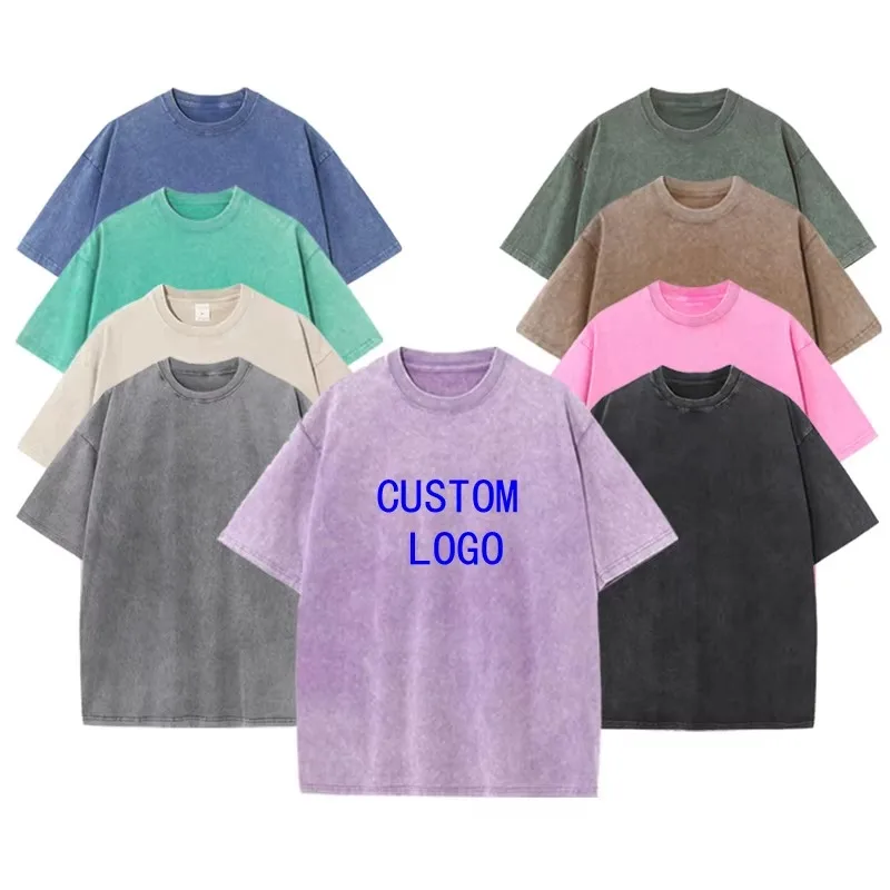 Vintage-Acid-Wash-T-Shirt-Custom-LOGO-230-GSM-Oversized-Blank-Custom-Graphic-Distressed-Tee