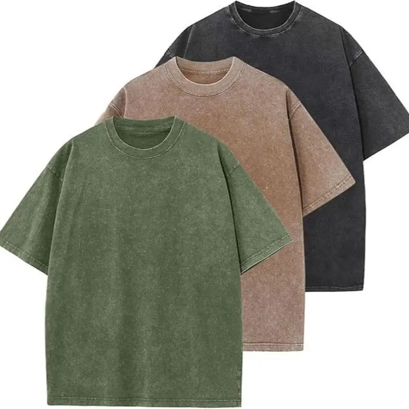 Vintage-Short-Sleeve-T-Shirt-230Gsm-Street-Style-Loose-Fit-Pure-Cotton-Customizable-Logo-Casual-Top