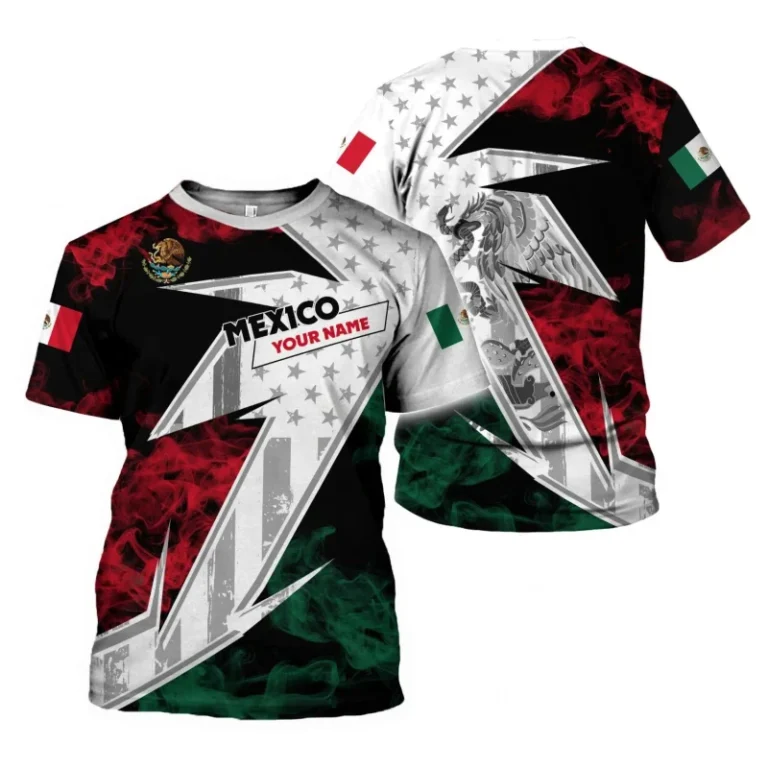 Vintage-T-Shirt-Mexico-Eagle-Plus-Size-Mens-Shirts-Unisex-Custom-Mexican-Heavyweight-Plain-T-shirt-Sportswear