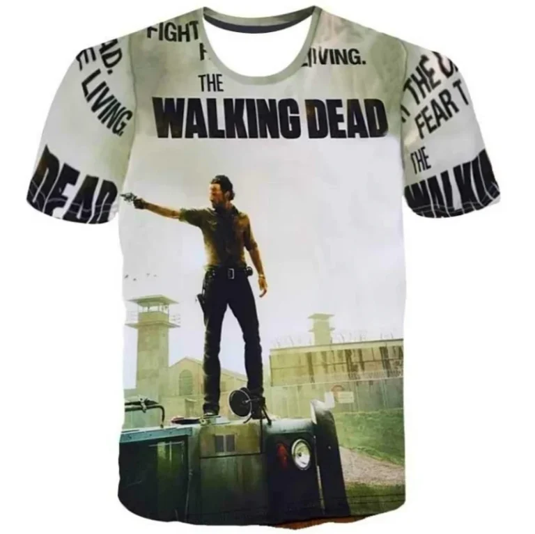Walking-Dead-Plus-Size-Casual-Knitted-T-Shirt-for-Men-Printed-Rick-Grimes-Carl-Daryl-Michonne-Zombies-Short-Sleeve-O-Neck-Collar-2