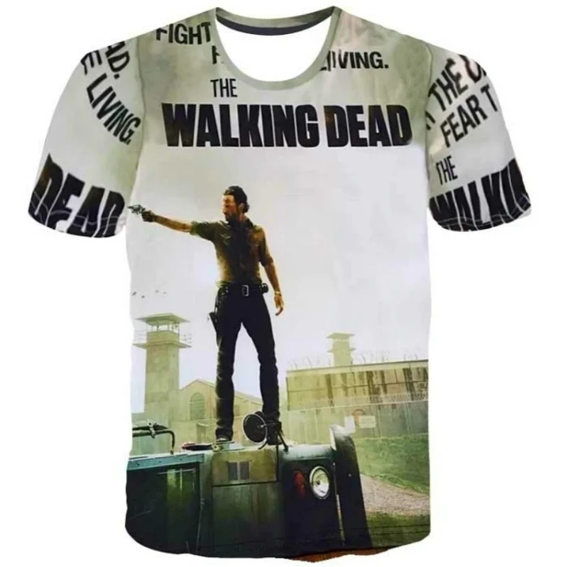 Walking-Dead-Plus-Size-Casual-Knitted-T-Shirt-for-Men-Printed-Rick-Grimes-Carl-Daryl-Michonne-Zombies-Short-Sleeve-O-Neck-Collar-2