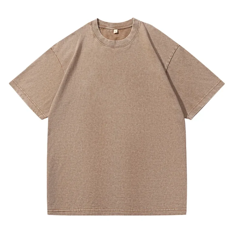 Washed-Vintage-Cotton-Short-Sleeve-O-Neck-Mens-Summer-Breathable-Moisture-Wicking-Comfortable-Loose-Fit-T-shirt