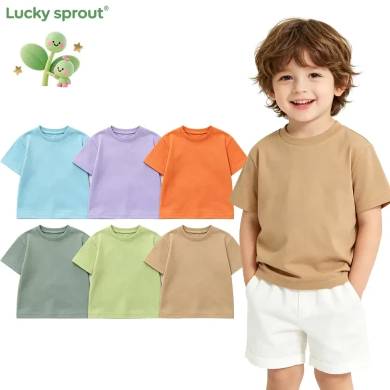 White-Plain-100-Organic-Cotton-Oversized-Loose-Fit-Short-Sleeved-Baby-T-Shirts