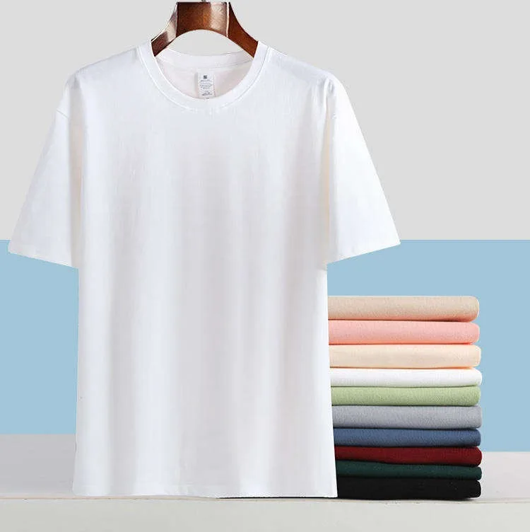 White-T-Shirts-for-Boys-Oversize-Cotton-Knitted-Fabric-Hot-Silk-Screen-Printing