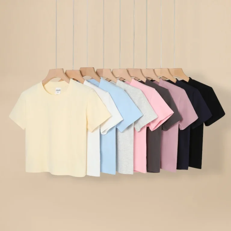 Women-Slim-Fit-Crop-T-Shirt-Cotton-Spandex-Square-Neck-Short-Sleeve-Sexy-Tight-Waist-Solid-Color-Summer-Ladies-Basic-Tee