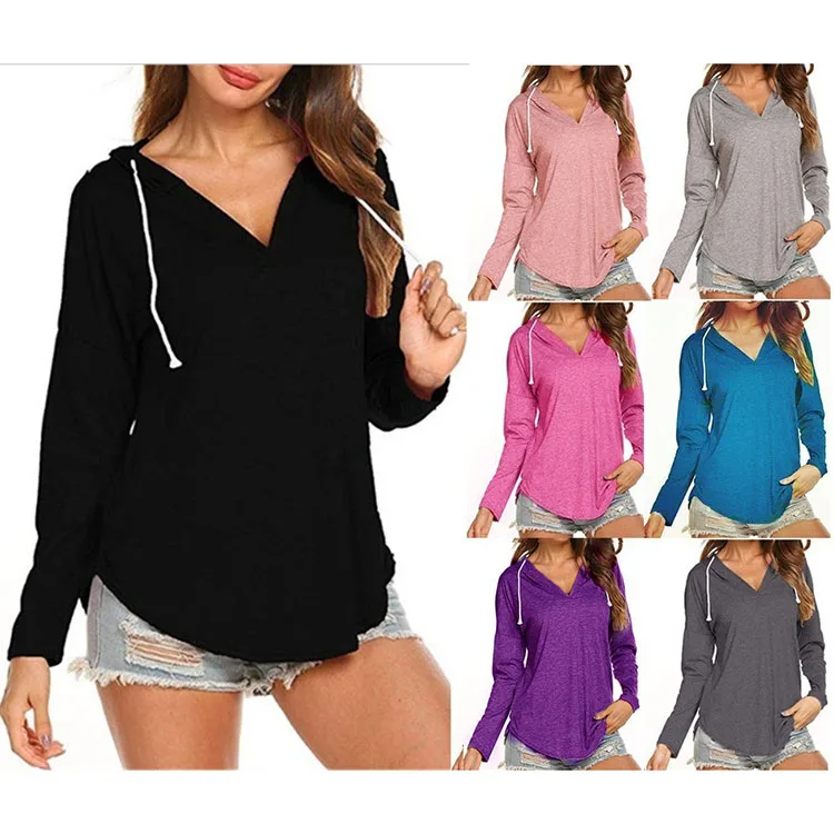 Women-Tops-Long-Sleeve-T-Shirts-V-Neck-Hoodie