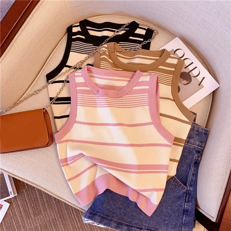 Women-Vintage-Tank-Top-Short-Casual-Sweater-Vest-Striped-Sleeveless-Crop-Knit-Sweater-Vest