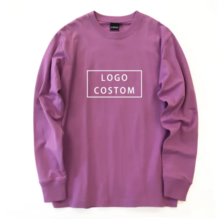 Womens-200g-100-Cotton-Long-Sleeve-T-Shirt-Custom-Logo-Plain-Color-Crewneck-Casual-Top-Anti-Pilling-Spring-Summer-2