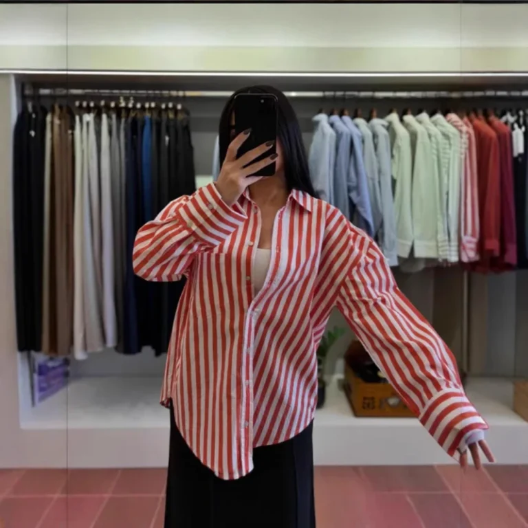 Womens-Casual-Leisure-Striped-Long-Sleeve-Top-Shirt-Blouse-Breathable-In-Stock-T-Shirt-for-Women