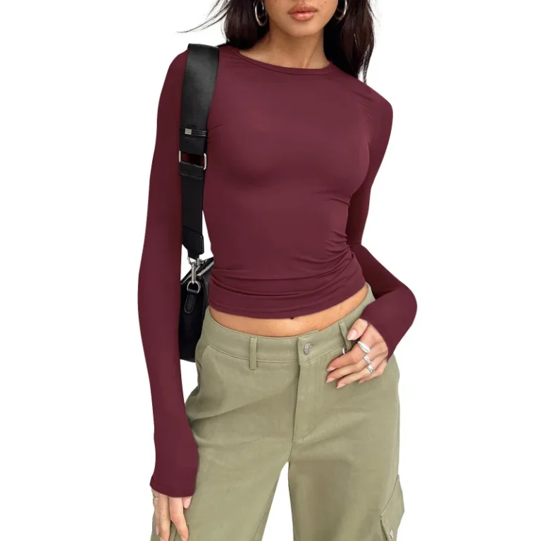 Womens-Casual-Long-sleeved-T-shirts-Spring-and-Autumn-Solid-Color-Slim-Pullover-T-shirts