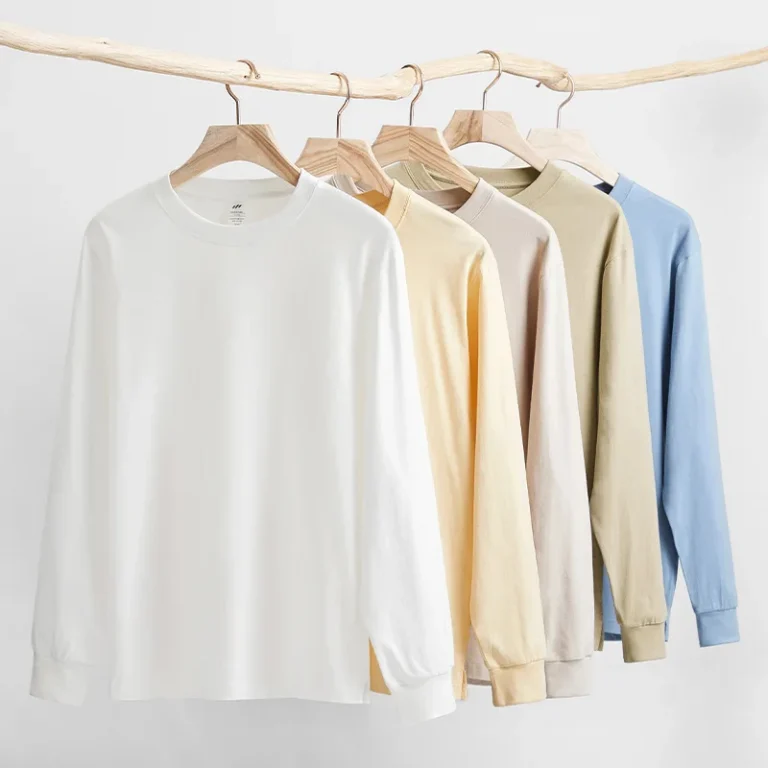 Womens-Casual-White-T-Shirt-230g-High-Quality-100-Cotton-Long-Sleeved-Round-Neck-Oversized-Loose-Bottom